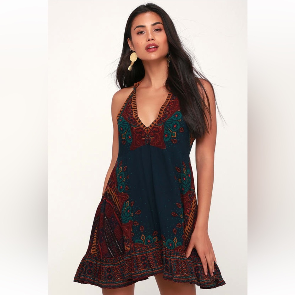 Free people steal the Sun blue print tunic